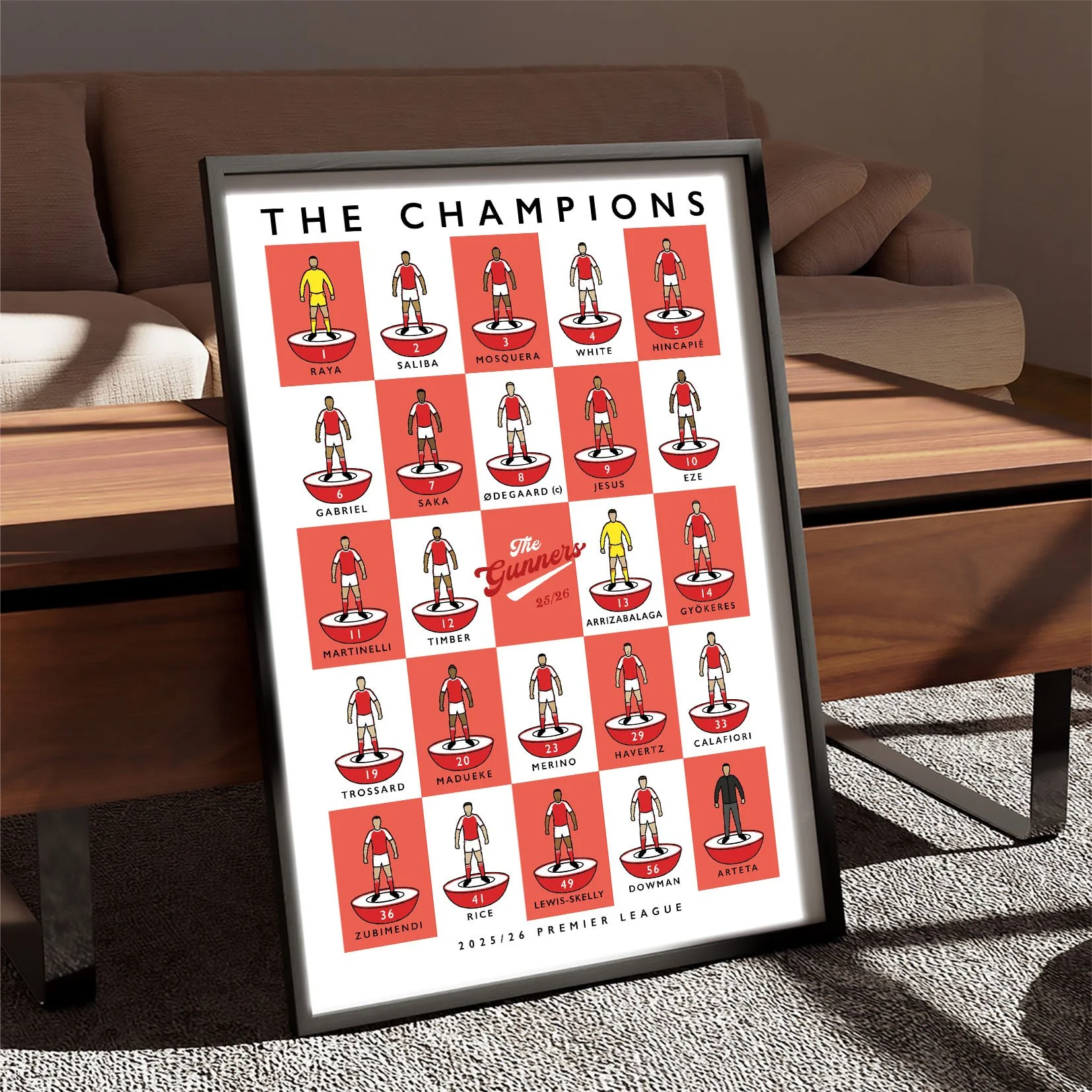 Arsenal Champions Squad 25/26 Poster | Matthew J I Wood Design